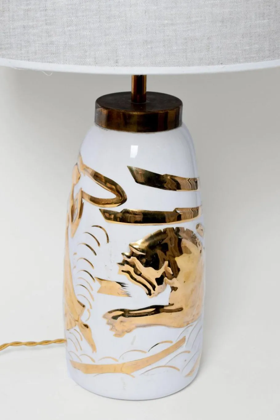 Outlet Pamono Neoclassical Ceramic Lamps, 1940s, Set of 2