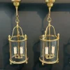 Hot Pamono Neoclassical Style Round Bronze Lanterns attributed to Maison Jansen, Set of 4