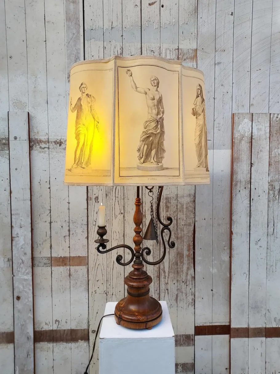 Best Pamono Neoclassical Table Lamp in Wrought Iron, 1950s