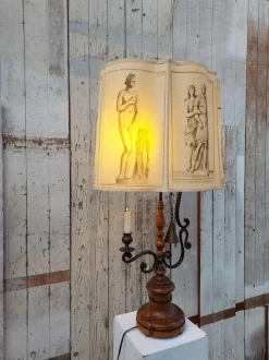 Best Pamono Neoclassical Table Lamp in Wrought Iron, 1950s