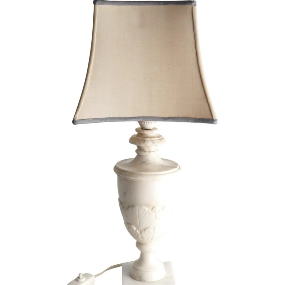 Discount Pamono Neoclassical White Florentine Alabaster Table Lamp with Leaf Relief, Italy