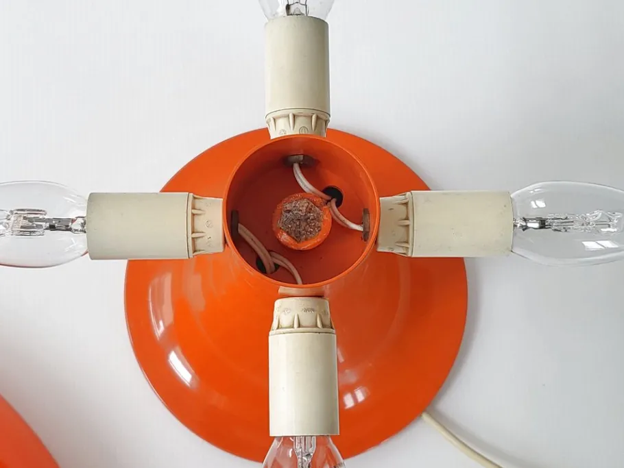 Best Pamono Nesso Table Lamp in Orange by Giancarlo Mattioli for Artemide, 1960s