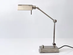 Pamono Nickel-Plated Brass Adjustable Desk Light from Holtkötter, Germany, 1980s