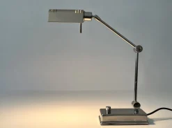 Pamono Nickel-Plated Brass Adjustable Desk Light from Holtkötter, Germany, 1980s