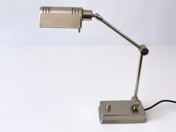 Pamono Nickel-Plated Brass Adjustable Desk Light from Holtkötter, Germany, 1980s