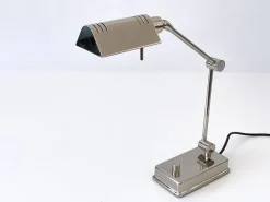 Pamono Nickel-Plated Brass Adjustable Desk Light from Holtkötter, Germany, 1980s
