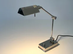 Pamono Nickel-Plated Brass Adjustable Desk Light from Holtkötter, Germany, 1980s