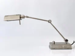Pamono Nickel-Plated Brass Adjustable Desk Light from Holtkötter, Germany, 1980s