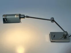 Pamono Nickel-Plated Brass Adjustable Desk Light from Holtkötter, Germany, 1980s