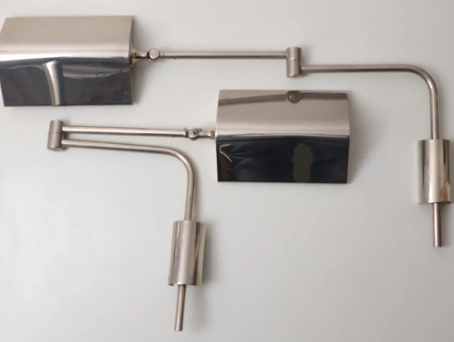 Best Pamono Nickel-Plated Wall Lamp by Florian Schulz, 1970s