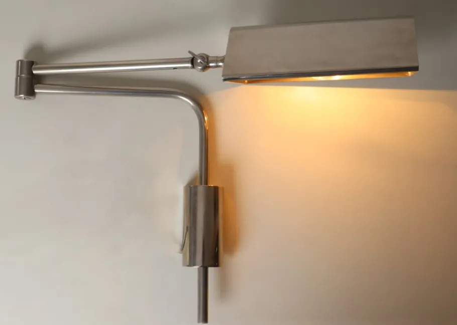 Best Pamono Nickel-Plated Wall Lamp by Florian Schulz, 1970s