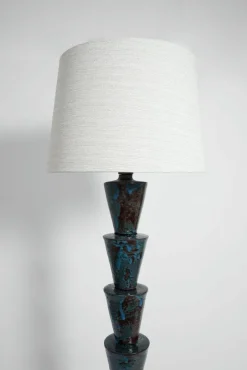 Discount Pamono Nizwa Blue and Brown Floor Lamp by Barracuda Interiors