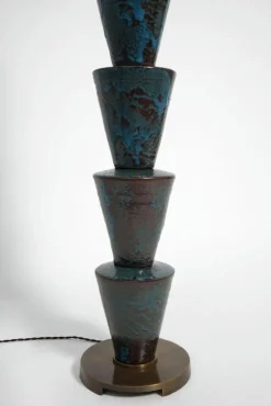 Discount Pamono Nizwa Blue and Brown Floor Lamp by Barracuda Interiors