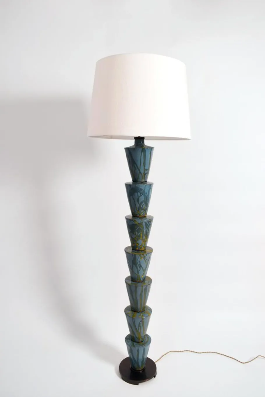 Sale Pamono Nizwa Blue and Yellow Floor Lamp by Barracuda Interiors
