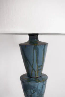 Sale Pamono Nizwa Blue and Yellow Floor Lamp by Barracuda Interiors