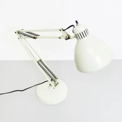 Clearance Pamono Norwegian Naska Loris Table Lamp in White Metal by Jac Jacobsen for Luxo, 1950s