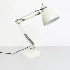 Clearance Pamono Norwegian Naska Loris Table Lamp in White Metal by Jac Jacobsen for Luxo, 1950s