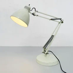 Clearance Pamono Norwegian Naska Loris Table Lamp in White Metal by Jac Jacobsen for Luxo, 1950s