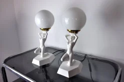 Clearance Pamono Nude Woman Ball Lamps by Onices Eth, 1980s, Set of 2