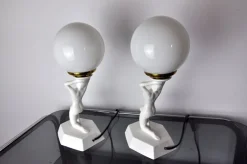 Clearance Pamono Nude Woman Ball Lamps by Onices Eth, 1980s, Set of 2