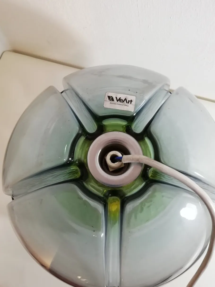 Best Pamono Nuphar Table Lamp in Green Glass by Toni Zuccheri for VeArt, Italy, 1970s