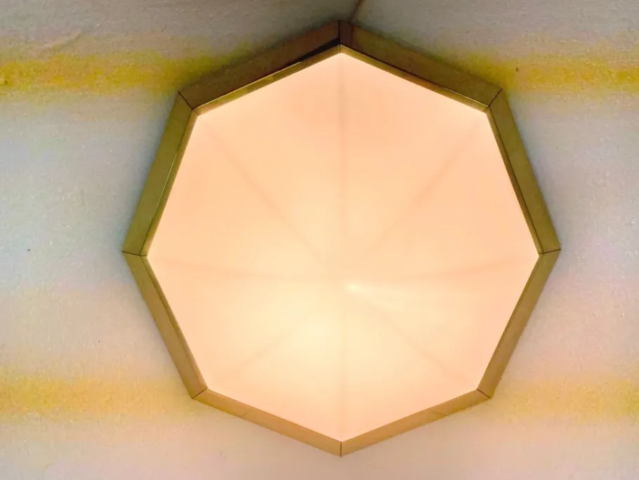 Best Pamono Octagonal Ceiling Lamp from Glashütte Limburg, 1970s