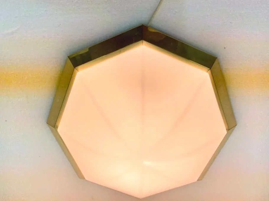 Best Pamono Octagonal Ceiling Lamp from Glashütte Limburg, 1970s