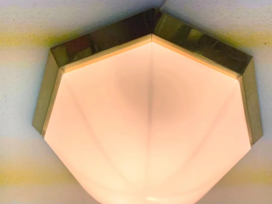 Best Pamono Octagonal Ceiling Lamp from Glashütte Limburg, 1970s