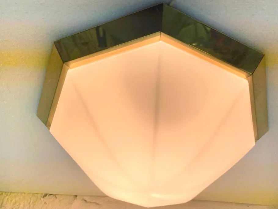 Best Pamono Octagonal Ceiling Lamp from Glashütte Limburg, 1970s