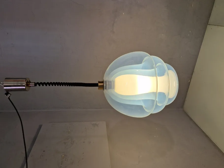 Sale Pamono Octopus Pendant in Iridescent Glass and Brass Carlo Nason for Mazzega, 1950s