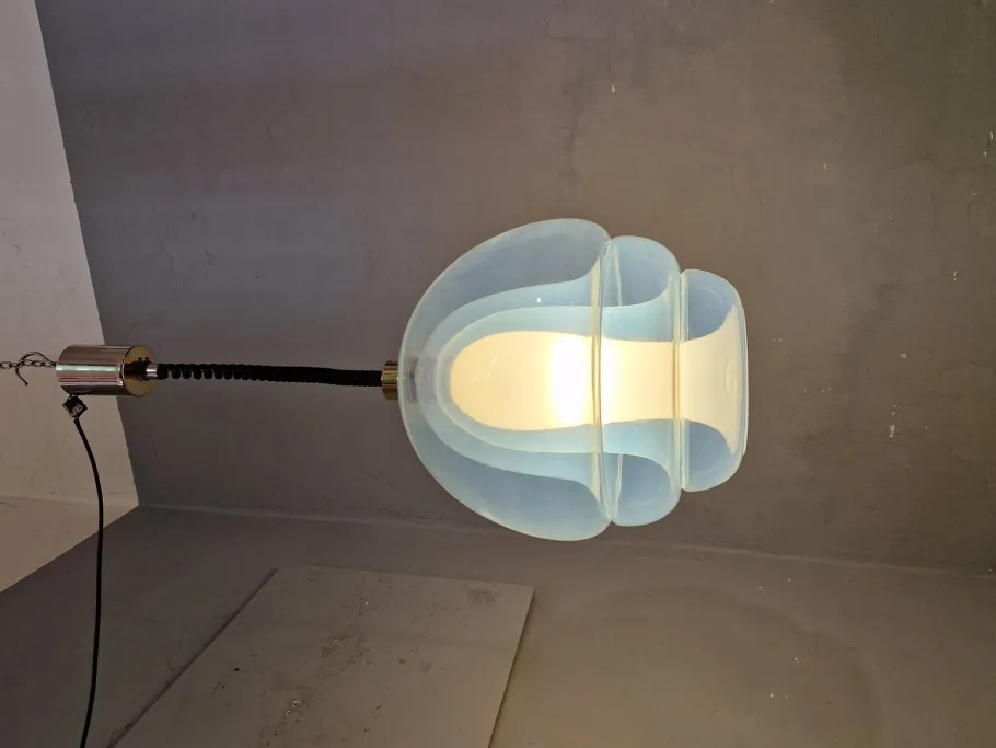 Sale Pamono Octopus Pendant in Iridescent Glass and Brass Carlo Nason for Mazzega, 1950s