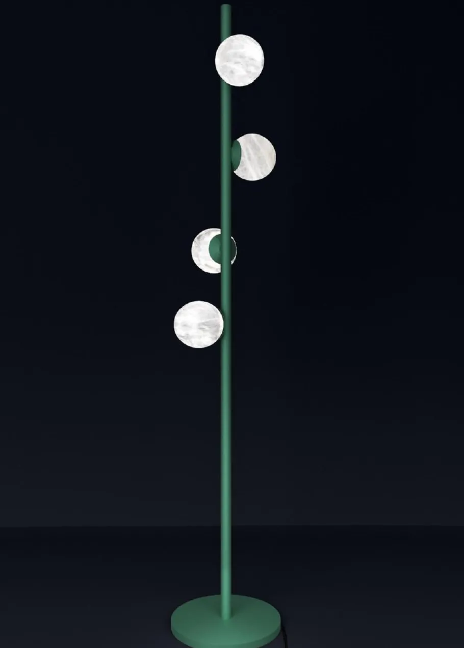 New Pamono Ofione Freedom Green Metal Floor Lamp by Alabastro Italiano