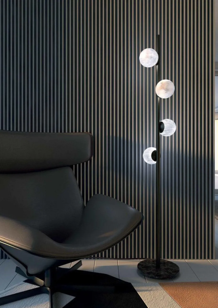 New Pamono Ofione Freedom Green Metal Floor Lamp by Alabastro Italiano