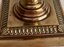 Outlet Pamono Oil Lamps in Bronze and Earthenware, 1890s, Set of 2