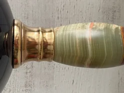 Outlet Pamono Oil Lamps in Bronze and Earthenware, 1890s, Set of 2