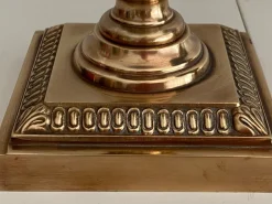 Outlet Pamono Oil Lamps in Bronze and Earthenware, 1890s, Set of 2