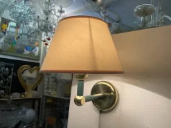 New Pamono Olive Green Sconces in Brass, 1980s, Set of 4