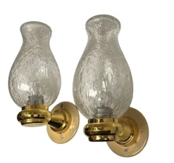 Clearance Pamono Onion Shaped Murano Glass Wall Lights from Keuco, 1970s, Set of 2