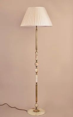 Outlet Pamono Onyx and Brass Floor Lamp by Marmo Lusso
