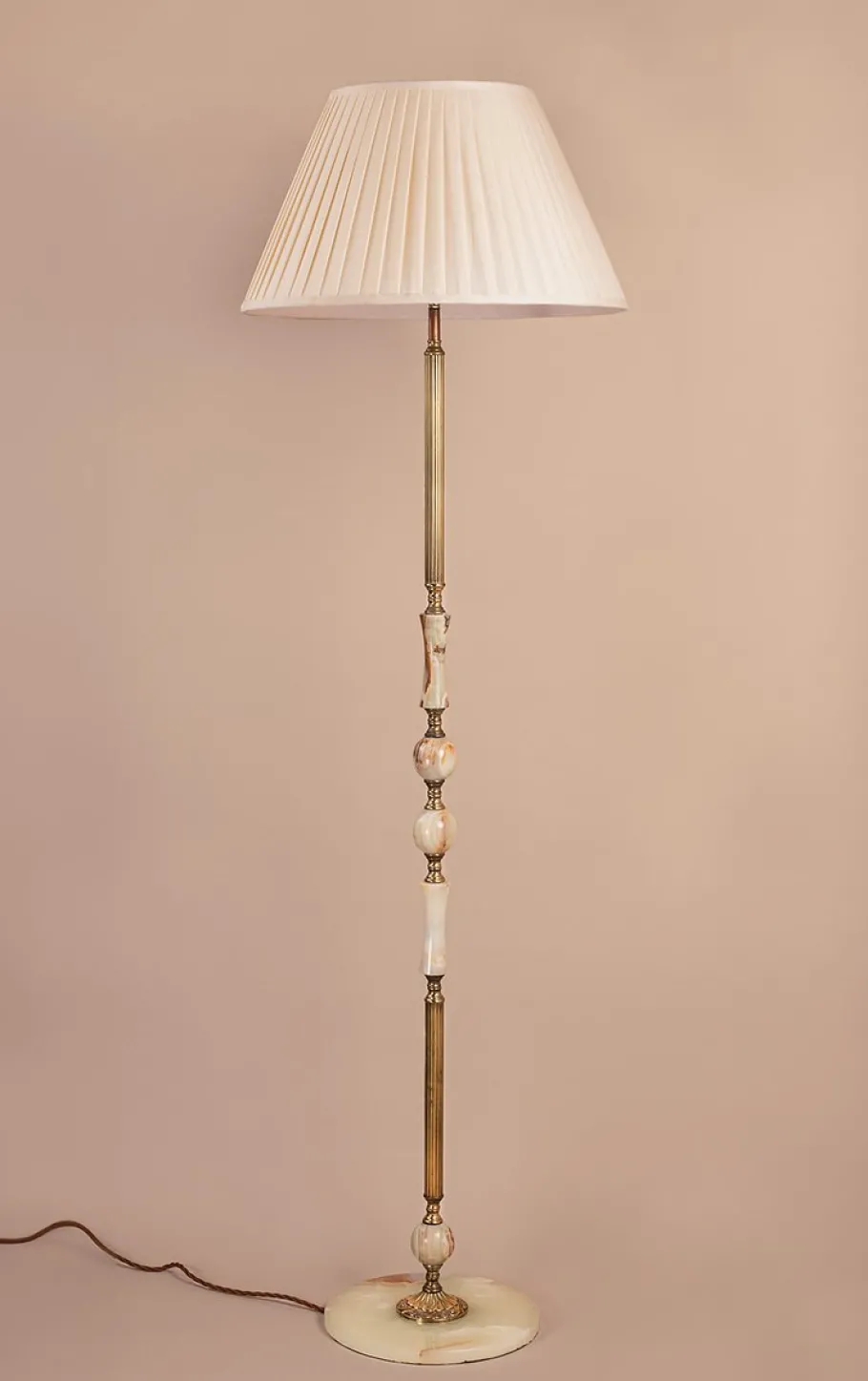 Outlet Pamono Onyx and Brass Floor Lamp by Marmo Lusso