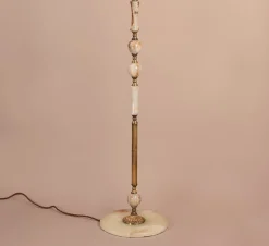 Outlet Pamono Onyx and Brass Floor Lamp by Marmo Lusso