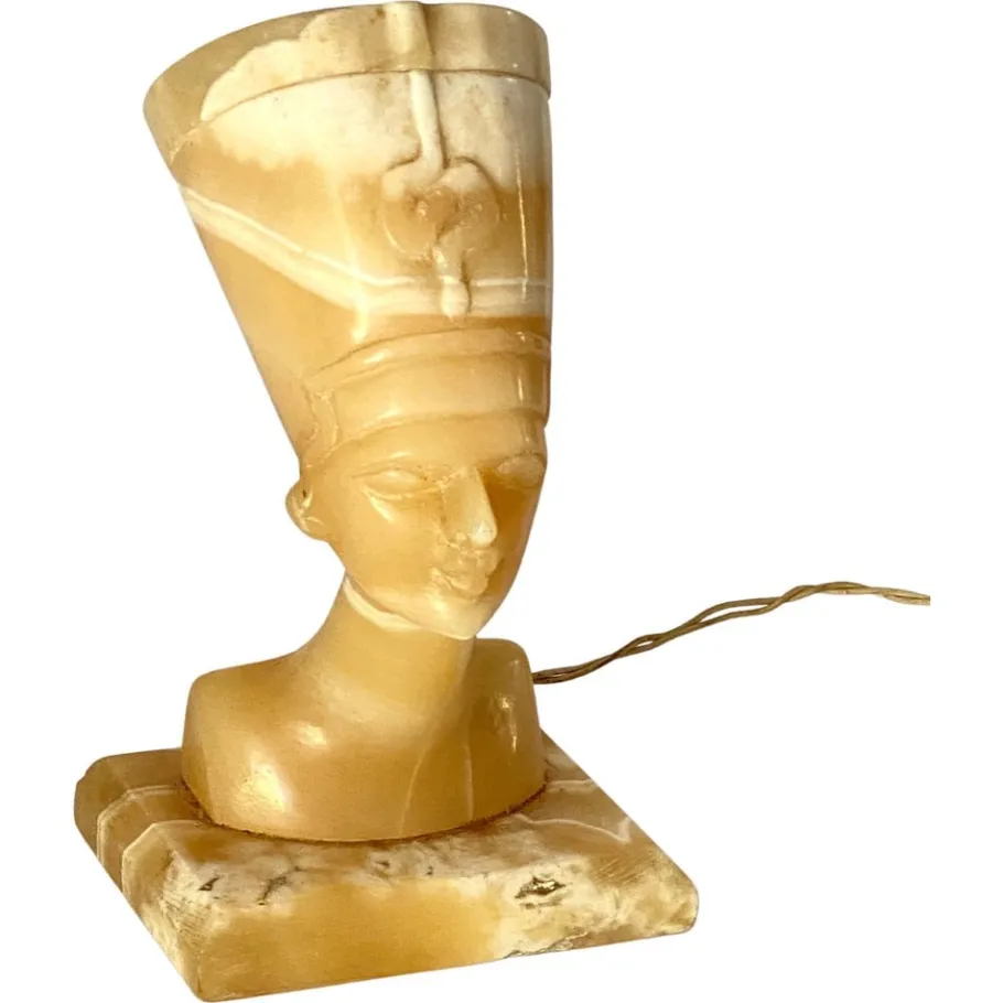 Best Pamono Onyx Egyptian Figure Table Lamp, France, 1930s