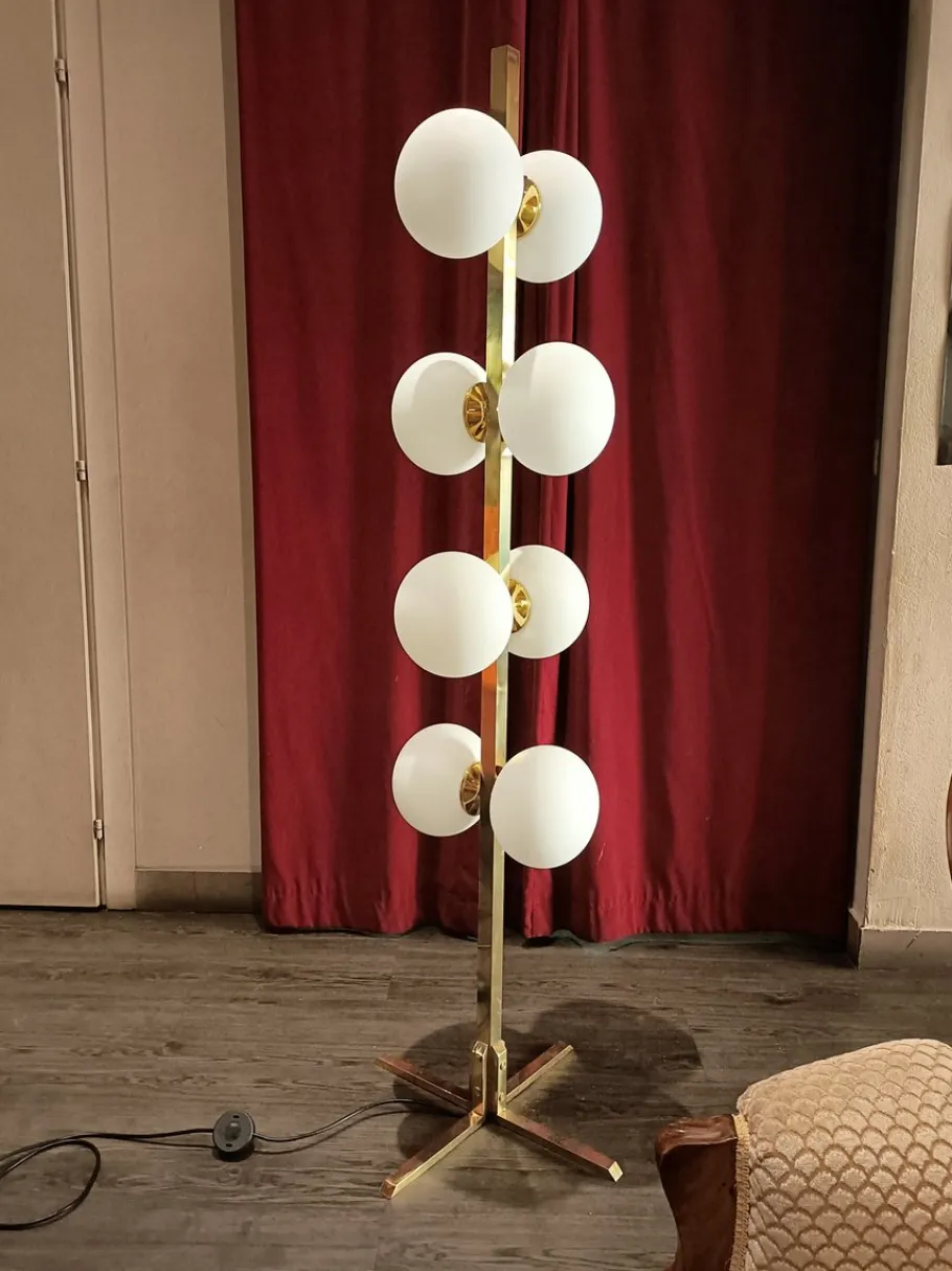 Outlet Pamono Opal Glass Floor Light