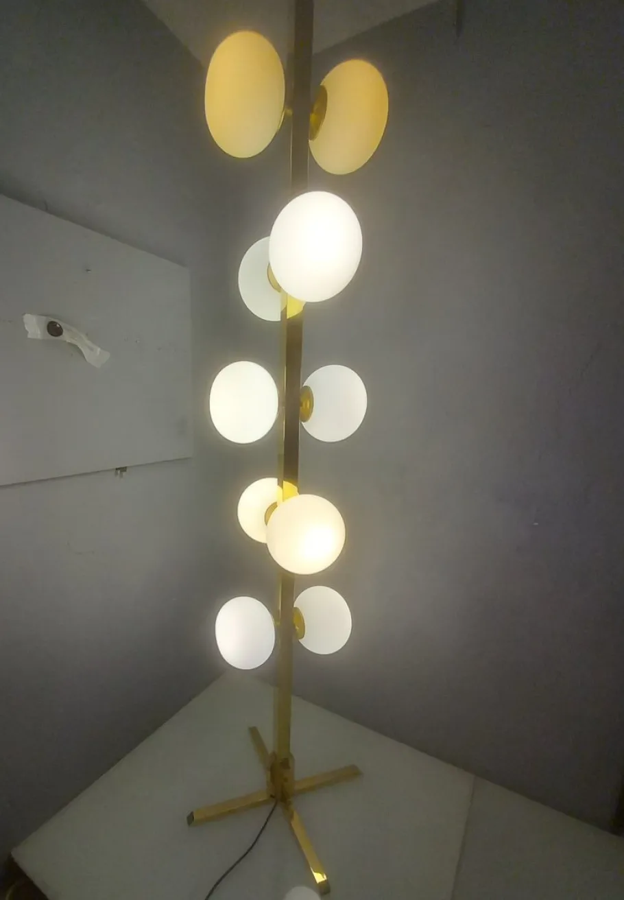 Outlet Pamono Opal Glass Floor Light