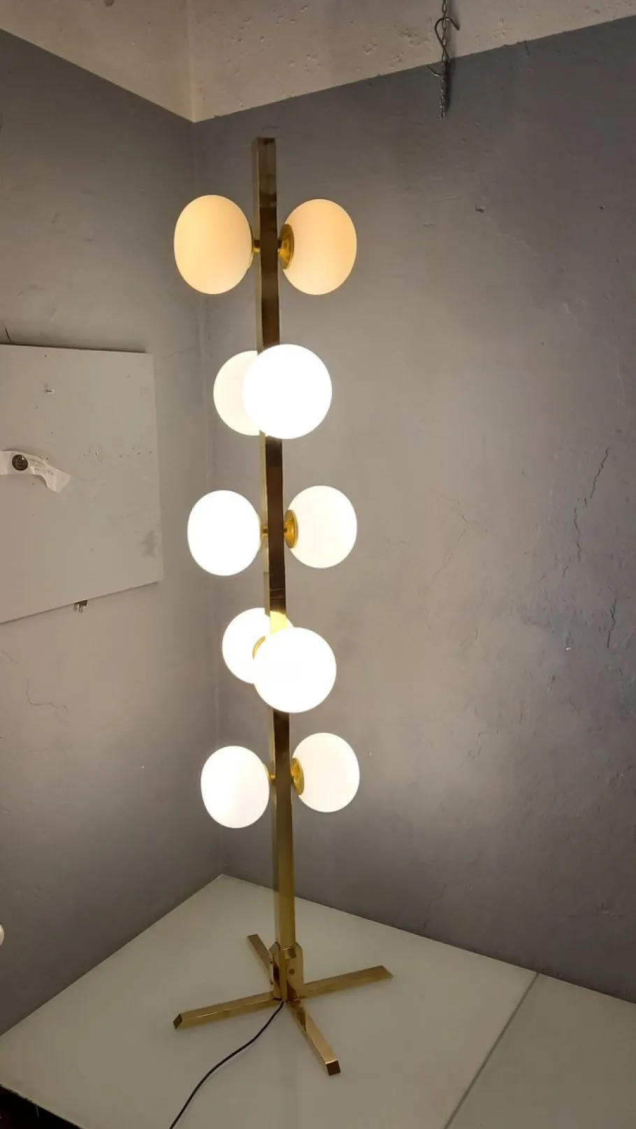 Outlet Pamono Opal Glass Floor Light