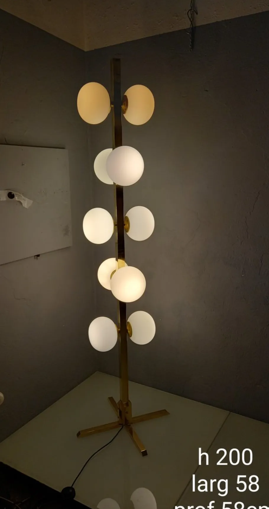 Outlet Pamono Opal Glass Floor Light
