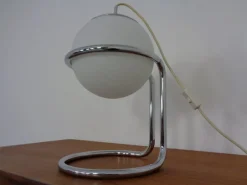 Pamono Opal Glass Table Ball Lamp, Italy, 1960s