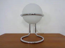 Pamono Opal Glass Table Ball Lamp, Italy, 1960s