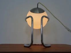 Pamono Opal Glass Table Ball Lamp, Italy, 1960s