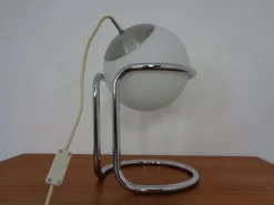 Pamono Opal Glass Table Ball Lamp, Italy, 1960s